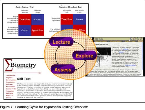 Figure 7.  Learning Cycle for Hypothesis Testing Overview